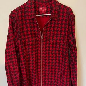Supreme Red and Black Houndstooth Blazer